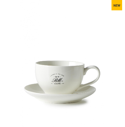 Riviera Maison, Filiżanka do kawy, RM Cafe Cup and Saucer M, porcelanowa, biała, 8cm.