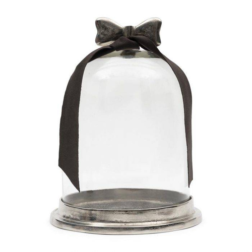 Riviera Maison Klosz szklany z podstawą Classic Bow Cloche M szkło aluminium 32x24cm