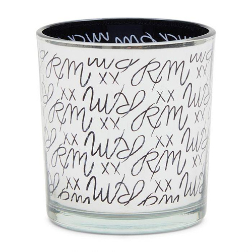 Riviera Maison Świecznik szklany na tealight RM Logo Votive silver black 8x7,5cm srebrny 