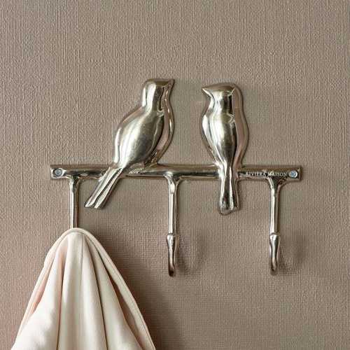 Riviera Maison Wieszak ścienny na ubrania Little Birds Coat Rack  18x22cm aluminium.