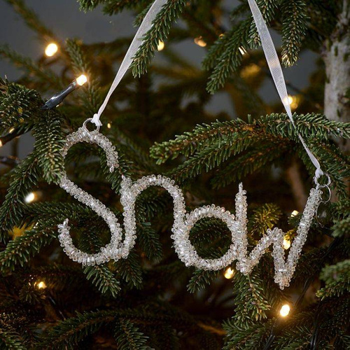 Riviera Maison Zawieszka świąteczna Glamorous Snow Ornament 12x8cm