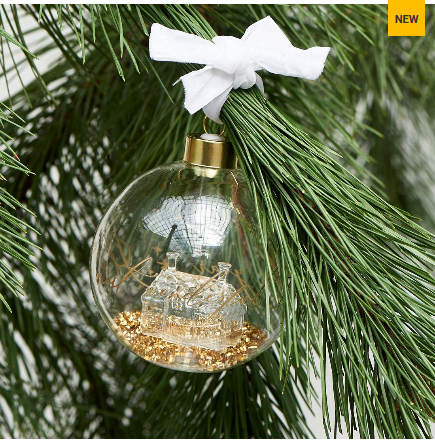Riviera Maison, bomka na choinkę, Glass House Ornament Dia10, szklana,10cm.