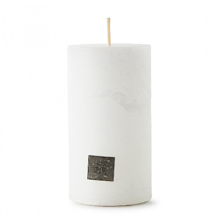 Riviera Maison, świeca Rustic Candle frosted white, biała, 7x13cm