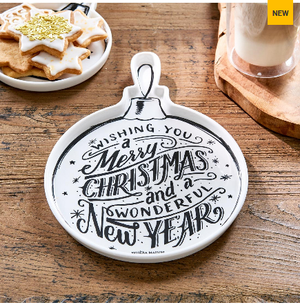 Riviera Maison, talerz świąteczny, Christmas Ornament Plate M, 17x2x28,5cm.