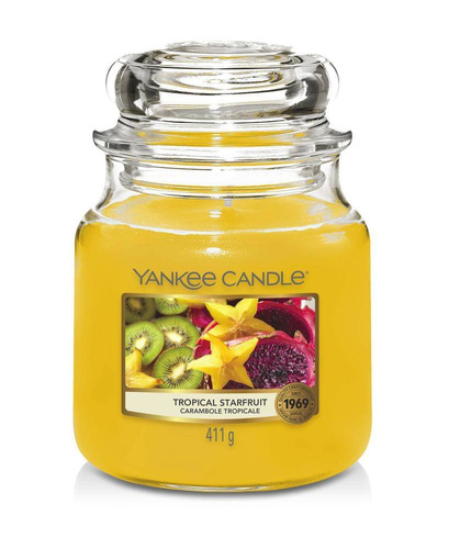 Świeca zapachowa Yankee Candle Tropical Starfruit słoik średni 411g.