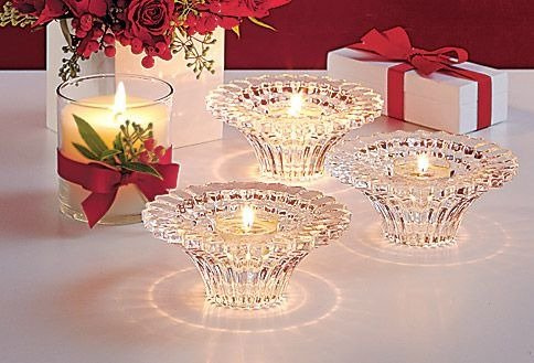 Świecznik szklany, Promienisty, Partylite, Radiance Candle holder, 13,5x6cm.