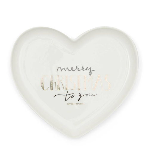 Talerz świąteczny Riviera Maison Merry Christmas Heart Plate M