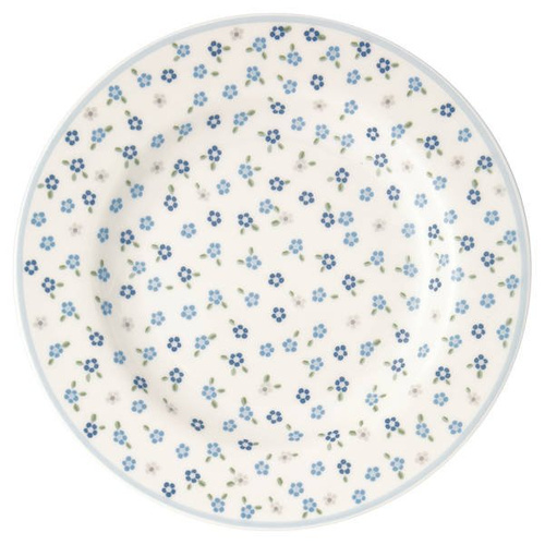 Talerzyk porcelanowy Greengate Ellise White biały w niebieskie kwiatki średnica 15cm