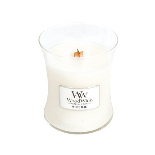 Woodwick  Świeca zapachowa White Teak średnia 275g