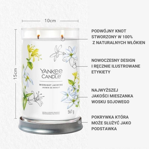 Yankee Candle Midnight Jasmine świeca zapachowa duża 567g dwa knoty wosk sojowy